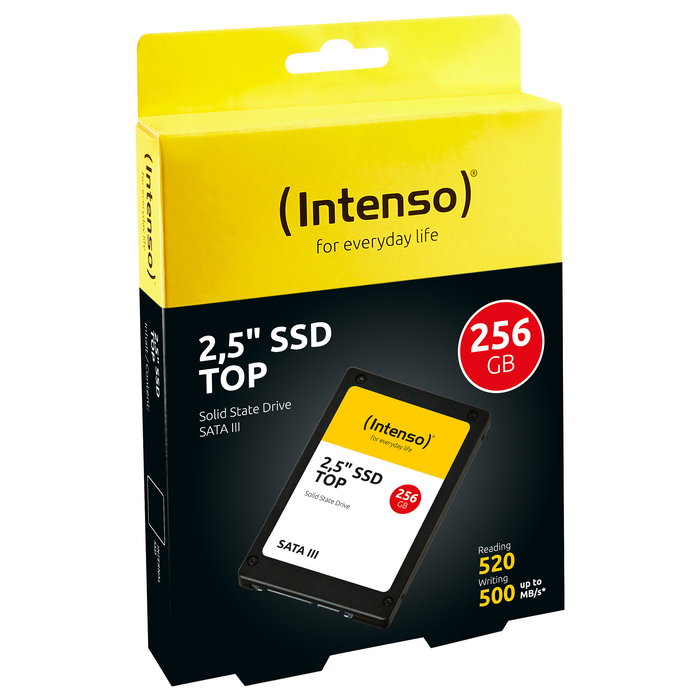 Intenso Top Performance SSD Interno 256 GB SATA III 2.5", Velocidad Lectura 550 MB/s, Escritura 500 MB/s