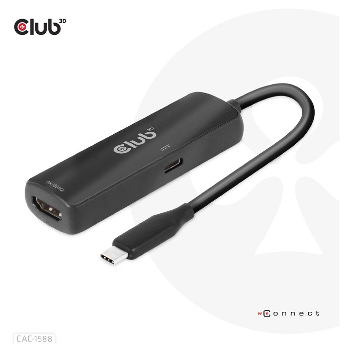 Club 3D CAC-1588 Adaptador USB Tipo C a HDMI 2.1 8K60Hz 4K120Hz HDR10+ Club 3D CAC-1588 Adaptador USB Tipo C a HDMI 2.1 8K60Hz 4K120Hz HDR10+