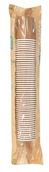 Algon Set 50 Vasos Cartón Kraft 120 cc (6x6x6 cm) (20 Unidades)