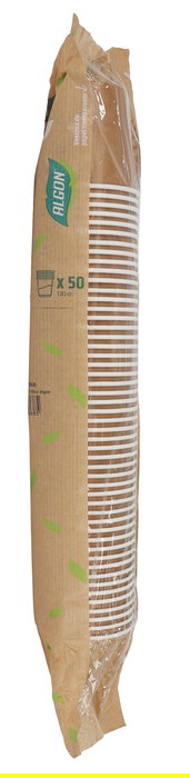 Algon Set 50 Vasos Cartón Kraft 120 cc (6x6x6 cm) (20 Unidades)