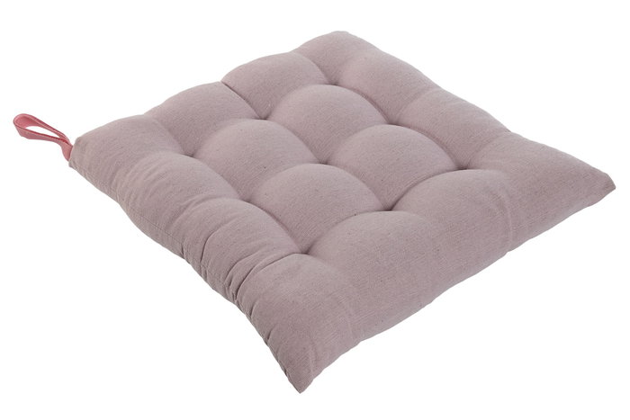 DKD Home Decor Cojín Silla Rosa Palo 42 x 3 x 42 cm (2 Unidades) Urban Basic Colors Algodón Poliéster