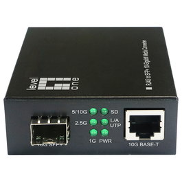 LevelOne GVT-2051 Convertidor Media 10GBase-T RJ45 a SFP+ 10 Gigabit Ethernet, 10GBit/s, Plug and Play, Negro