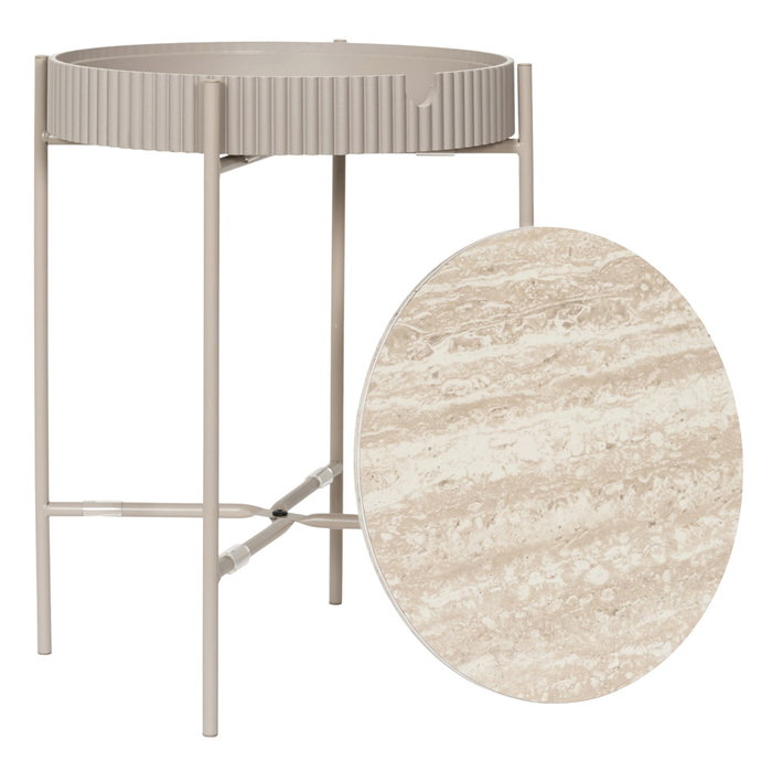 Home Deco Factory Terra Nova Mesa-Cofre con Tablero MDF y Estructura de Hierro 39x48 cm