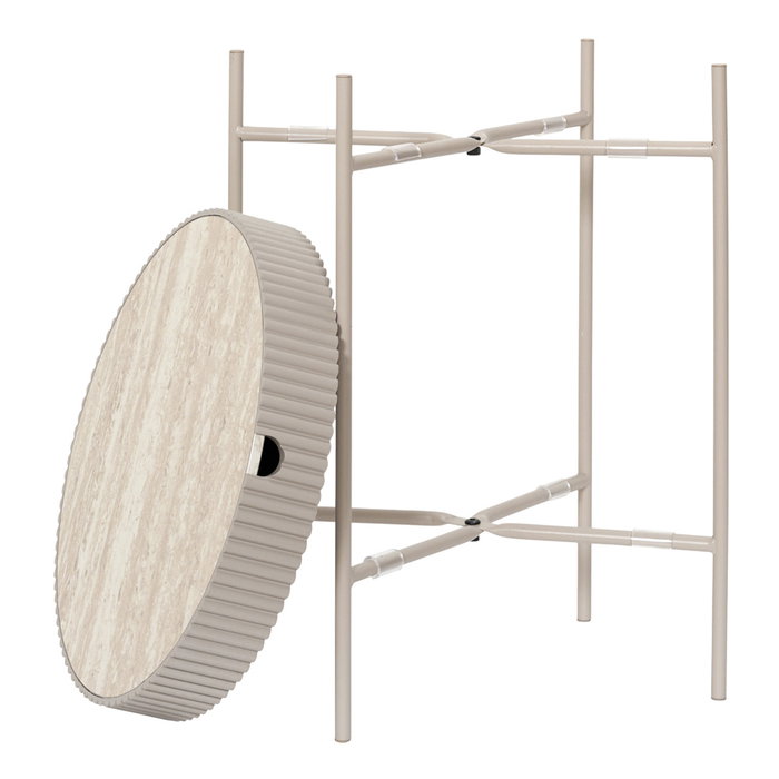 Home Deco Factory Terra Nova Mesa-Cofre con Tablero MDF y Estructura de Hierro 39x48 cm