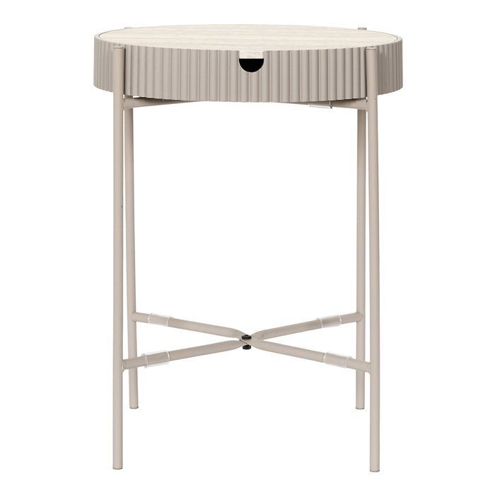 Home Deco Factory Terra Nova Mesa-Cofre con Tablero MDF y Estructura de Hierro 39x48 cm