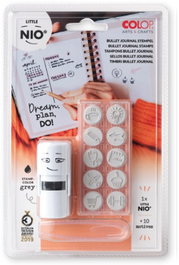 Colop NIL005 Blister Imprentilla Little NIO 10 Pictos Temática "Decora tu Agenda" para Niños y Adultos