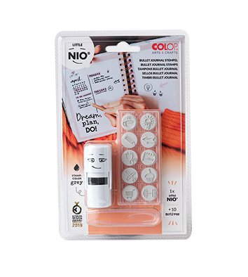 Colop Little NIO Sello Intercambiable con 10 Diseños Bullet Journal