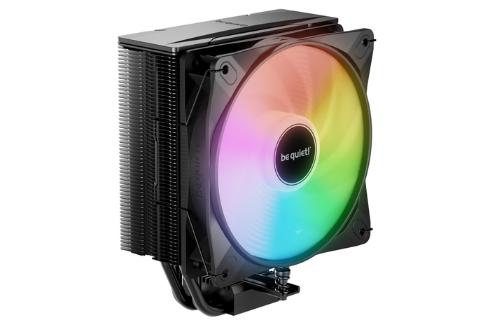 be quiet! Pure Rock 3 LX - Disipador de CPU de aire, 4 tubos de calor, 120mm PWM, TDP 190W, compatibilidad LGA 1851/1700/1200 & AM5/AM4, iluminación LED multicolor, Negro