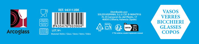 Arcoglass Set de 6 Vasos Nela Sirkel 290cc