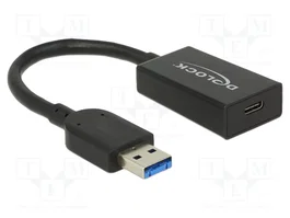 DeLOCK Convertidor USB 10 Gbps Tipo-A Macho a USB Tipo-C™ Hembra Negro 15 cm