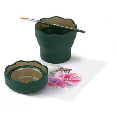 Faber Castell Vaso Plegable Clic&Go Verde Oscuro Faber Castell Vaso Plegable Clic&Go Verde Oscuro
