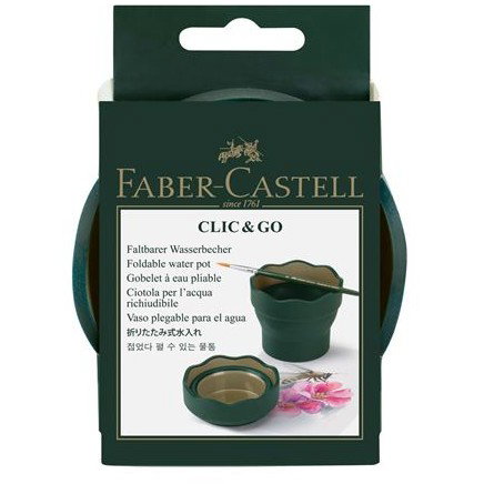 Faber Castell Vaso Plegable Clic&Go Verde Oscuro Faber Castell Vaso Plegable Clic&Go Verde Oscuro