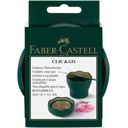 Faber Castell Vaso Plegable Clic&Go para Agua, Portalápices, Verde Oscuro