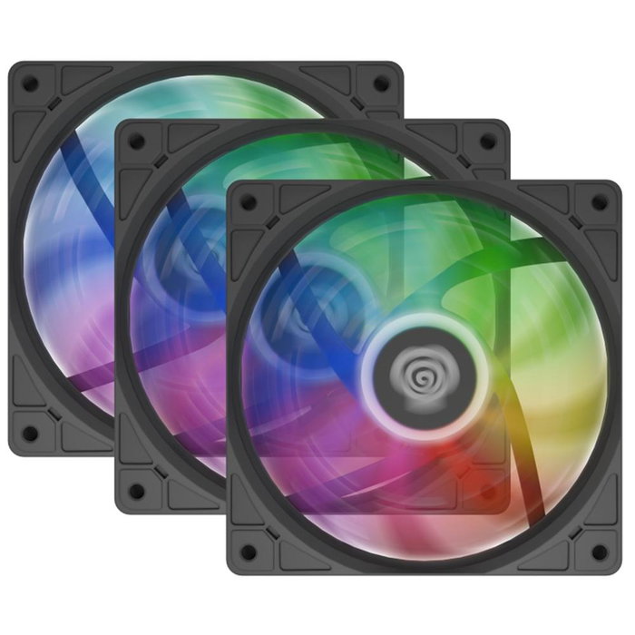 GENESIS Oxal 120 ARGB Ventilador para Caja de Ordenador, Pack de 3, Negro