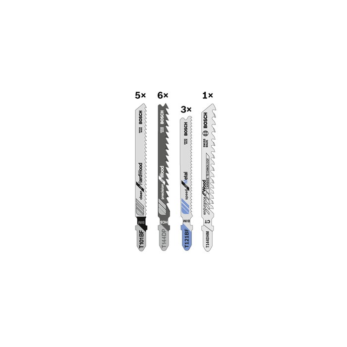 Bosch Kit de hojas para sierra caladora 15 piezas Madera y Metal