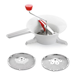 Tescoma Pasapurés Handy de Acero Inoxidable y Plástico con Pala Trituradora, Apto para Lavavajillas