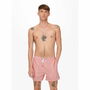 Bañador Hombre Only & Sons Onsted Stripe Seersucker Rosa 28