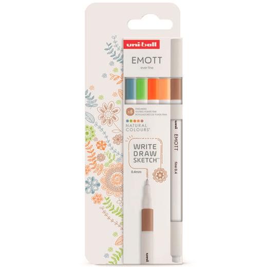 Uni-Ball Emott Rotuladores De Escritura Y Dibujo Colores Naturaleza Estuche 5 Ud Uni-Ball Emott Rotuladores De Escritura Y Dibujo Colores Naturaleza Estuche 5 Ud
