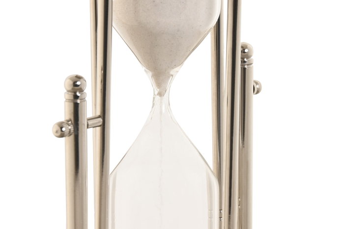 DKD Home Decor Reloj de Arena de Aluminio y Cristal Cromado
