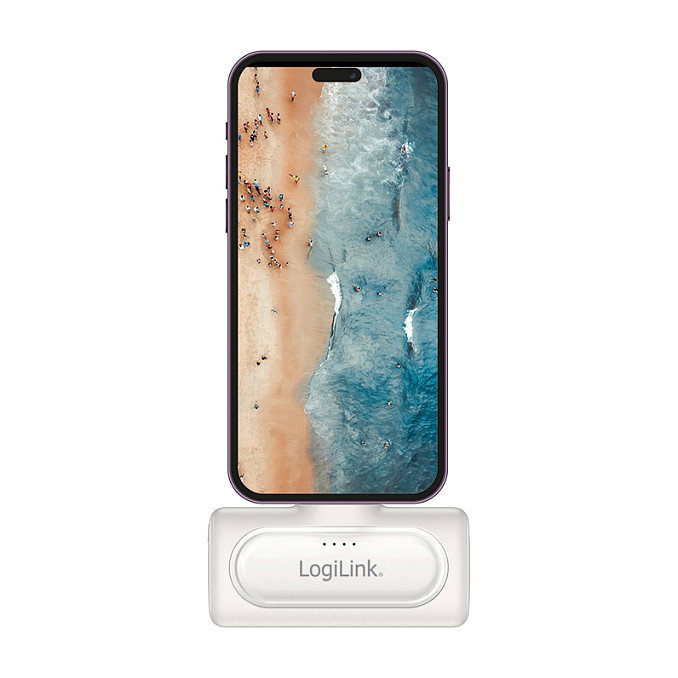 LogiLink Mobile Power Bank 5000 mAh con USB-C integrado, blanco
