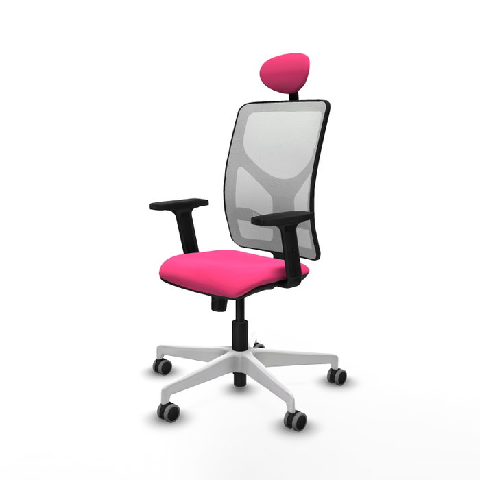 PIQUERAS Y CRESPO Silla de oficina Motilla Rosa y Blanco con mecanismo Sincro PIQUERAS Y CRESPO Silla de oficina Motilla Rosa y Blanco con mecanismo Sincro