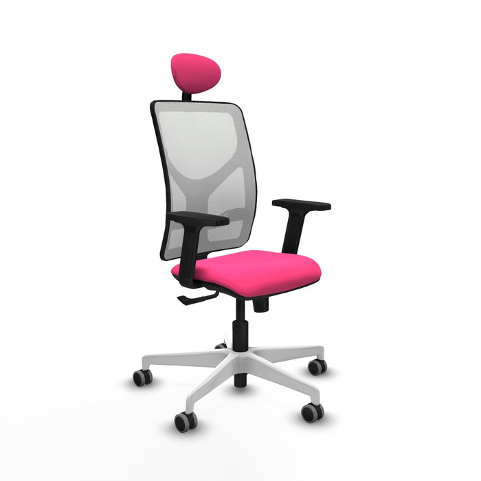 PIQUERAS Y CRESPO Silla de oficina Motilla Rosa y Blanco con mecanismo Sincro PIQUERAS Y CRESPO Silla de oficina Motilla Rosa y Blanco con mecanismo Sincro