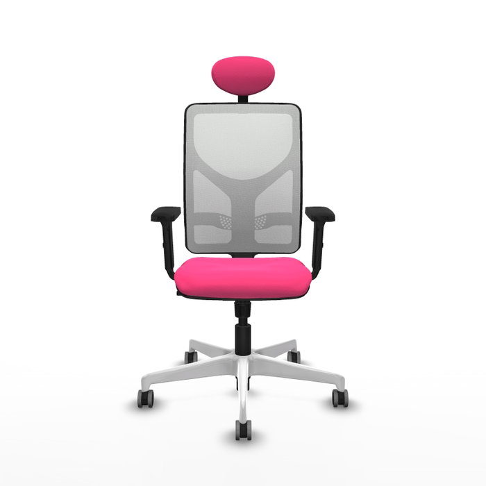 PIQUERAS Y CRESPO Silla de oficina Motilla Rosa y Blanco con mecanismo Sincro PIQUERAS Y CRESPO Silla de oficina Motilla Rosa y Blanco con mecanismo Sincro