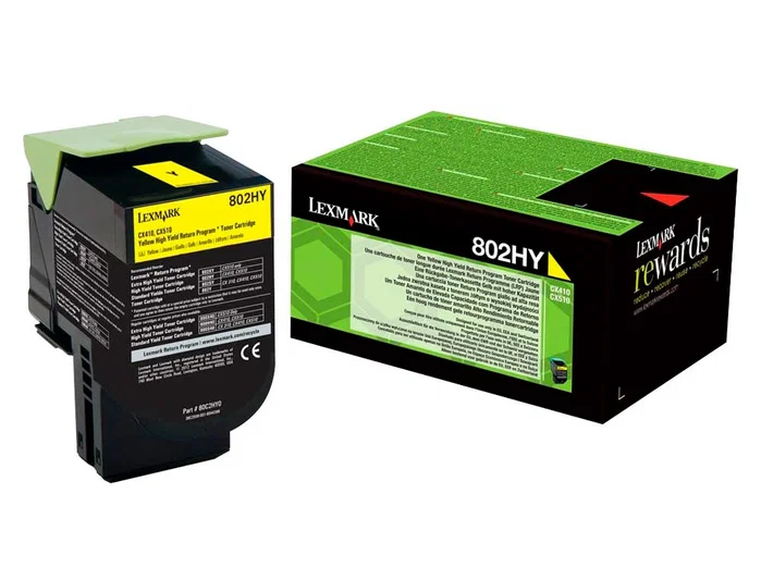 Lexmark 80C2HYE Tóner Amarillo de Alto Rendimiento (XXL)平衡