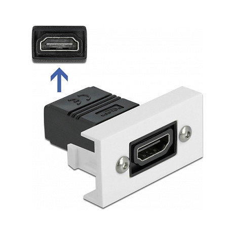 DeLOCK Easy 45 HDMI Modulo Recto 22.5 x 45 mm para Cable HDMI, Negro