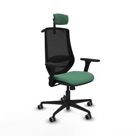 PIQUERAS Y CRESPO Silla de oficina Mardos con Mecanismo Sincro, Verde Esmeralda y Negro