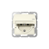 GIRA 445401 Enchufe Schuko de empotrar con tapa abatible color crema