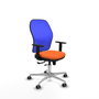 PIQUERAS Y CRESPO Silla de oficina Jorquera con mecanismo Sincro/Traslack, Naranja y Azul