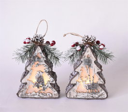 DKD Home Decor Decoración Colgante LED Árbol Surtido 2