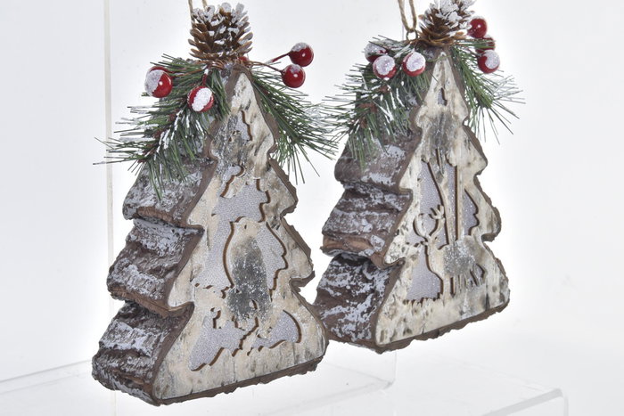 DKD Home Decor Decoración Colgante LED Árbol Surtido 2