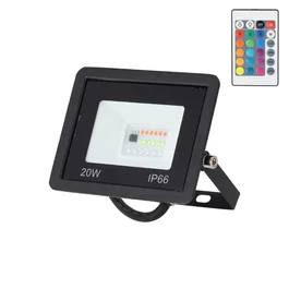 Proyector LED RGBW 20W con Mando a Distancia para Exteriores