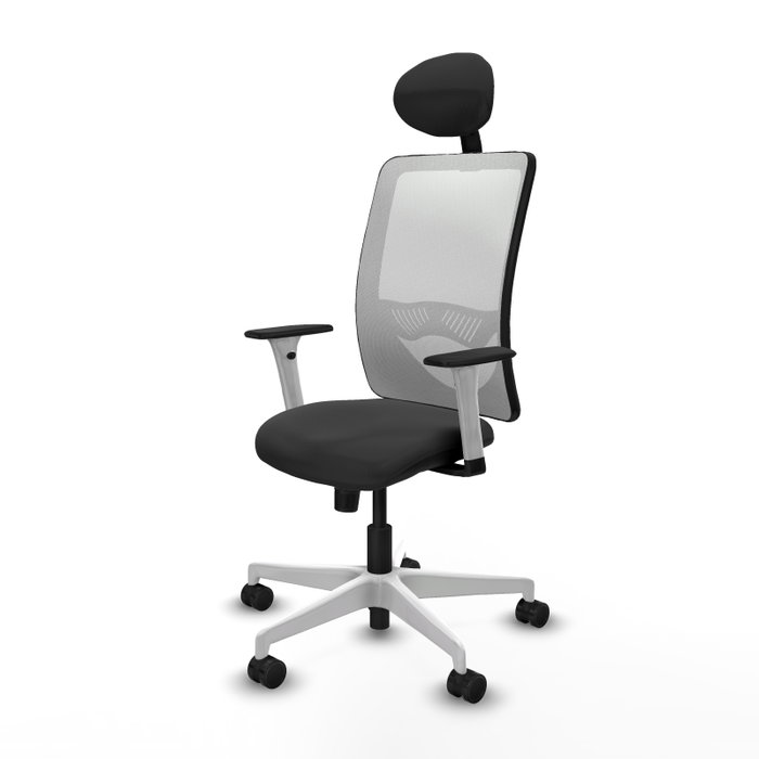 PIQUERAS Y CRESPO Silla de oficina Zulema con mecanismo Sincro, Gris oscuro y Blanco PIQUERAS Y CRESPO Silla de oficina Zulema con mecanismo Sincro, Gris oscuro y Blanco