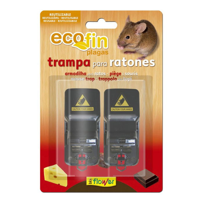 Flower Ecofin Fin - Trampa para Ratas Mecánica Reutilizable, Captura Sencilla, Bordes Dentados, 2 Unidades Flower Ecofin Fin - Trampa para Ratas Mecánica Reutilizable, Captura Sencilla, Bordes Dentados, 2 Unidades