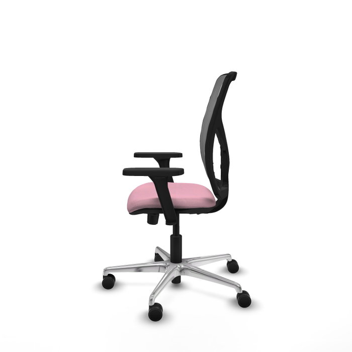 PIQUERAS Y CRESPO Silla de oficina Motilla con mecanismo Sincro/Traslack, Rosa y Gris
