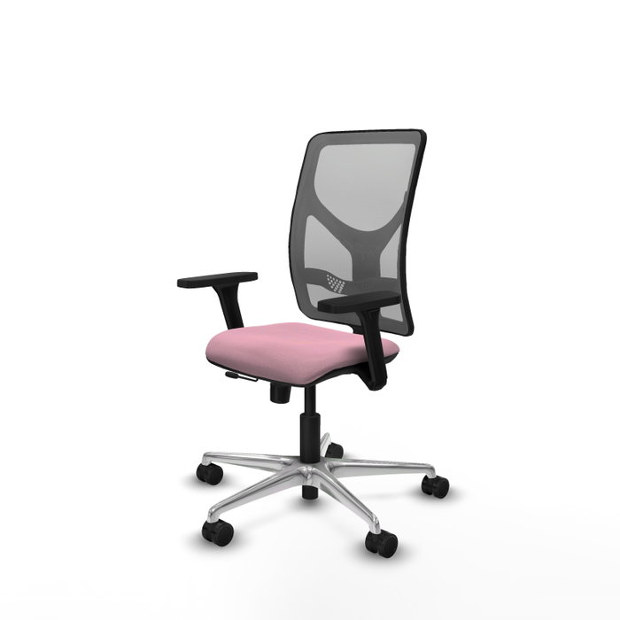 PIQUERAS Y CRESPO Silla de oficina Motilla con mecanismo Sincro/Traslack, Rosa y Gris