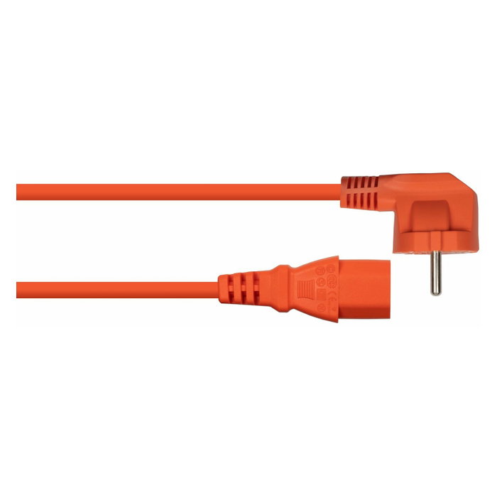 Kabelmeister Cable de alimentación Schutzkontakt-St. (90° gew.) a C13, 3m, naranja