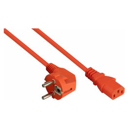Kabelmeister Cable de alimentación Schutzkontakt-St. (90° gew.) a C13, 3m, naranja