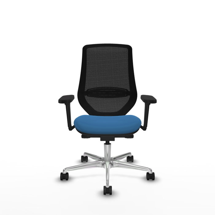 PIQUERAS Y CRESPO Silla de oficina Mardos con mecanismo Sincro/Traslack, Azul claro y Negro