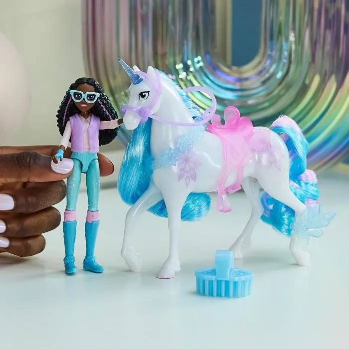 Spinmaster SPI6072675 Figuras de Layla + Glaciar Unicorn School, 5 accesorios incluidos, a partir de 4 años