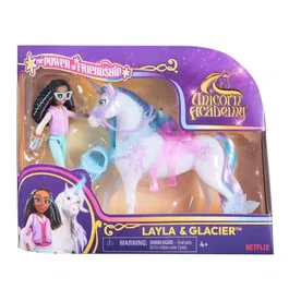 Spinmaster SPI6072675 Figuras de Layla + Glaciar Unicorn School, 5 accesorios incluidos, a partir de 4 años