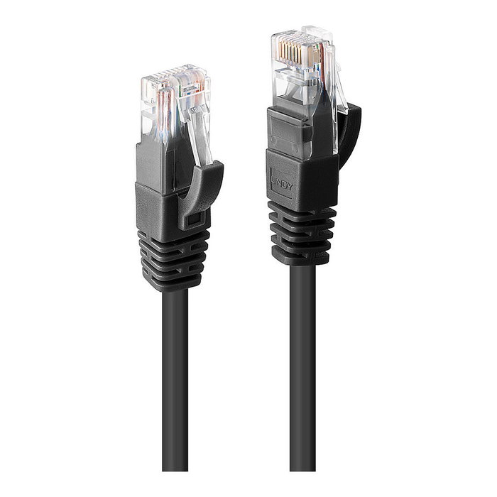 Lindy Cable de Red Cat6 U/UTP Negro 3 m RJ-45