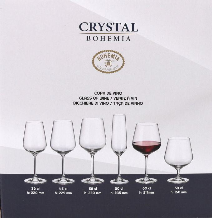 Bohemia Set 6 Copas Vino Sira 600cc (4 Cajas)