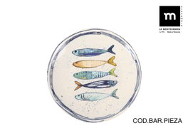 La Mediterranea Plato Postre Ø20 cm "Peixe" Monaco Brillo (12 Unidades)