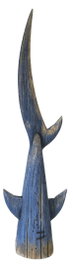 DKD Home Decor Figura de Cola de Tiburón en Madera Reciclada, Azul, Pack de 2