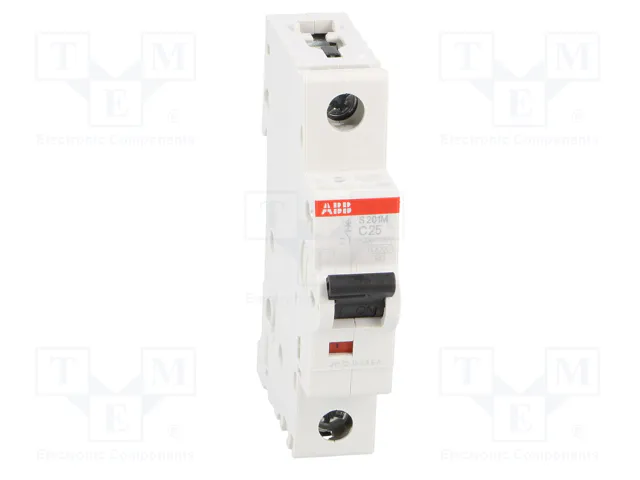 ABB S201M-C25 Interruptor magnetotérmico 25A 1 Polo 10kA ABB S201M-C25 Interruptor magnetotérmico 25A 1 Polo 10kA