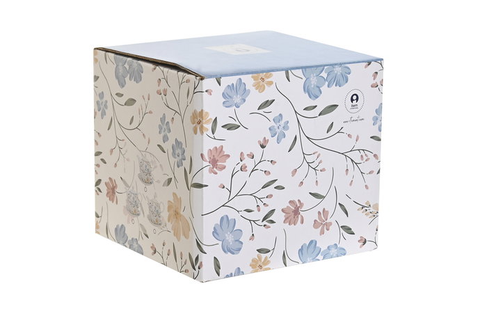 DKD Home Decor Tetera Shabby Azul Blanco Porcelana 250ml Apto Microondas Lavavajillas 13.5 x 14 x 16.5 cm (3 Unidades)